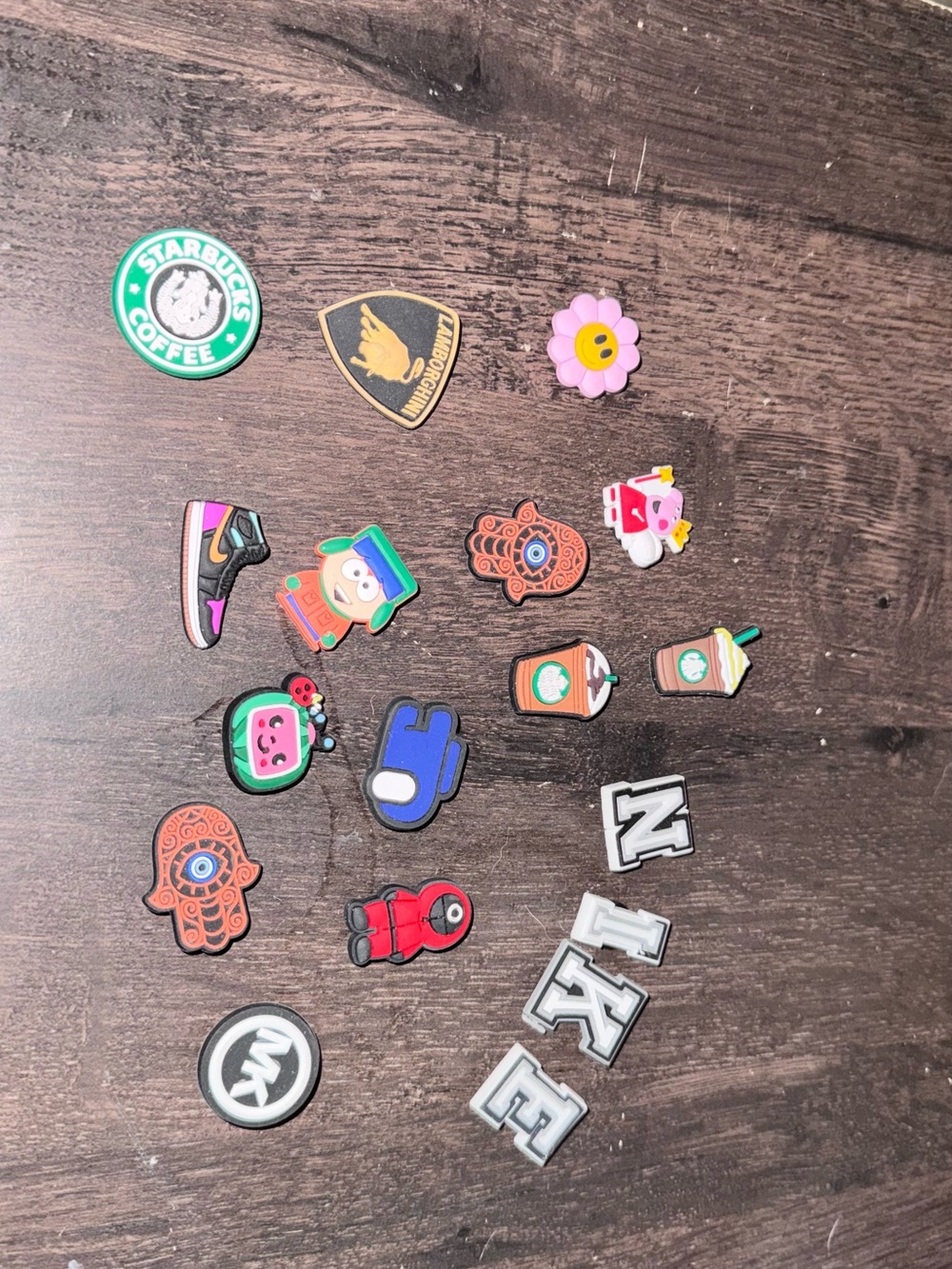 CROCS Multicolor Assorted Decorative Shoe Charms - Pink, Green, Blue & Brown